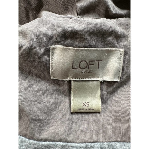 Loft Outlet Hooded Lightweight Long Sleeve Button Front‎ Utility Jacket khaki XS - Picture 4 of 4